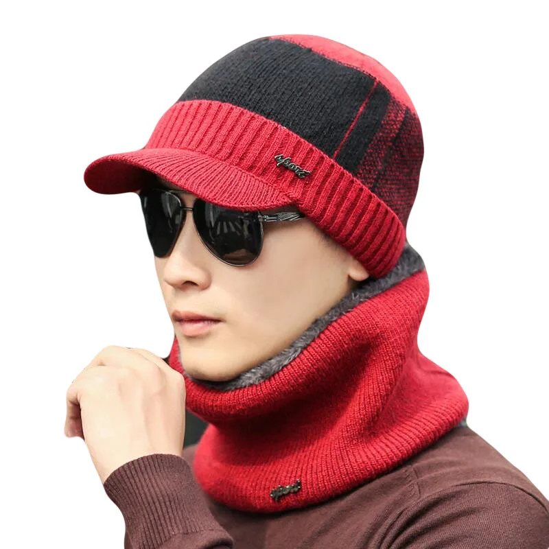 Зимняя шапка Skullies Beanies шапки зимние шапки для мужчин женский шерстяной шарф головные уборы, Балаклава маска Knitted шапка вязаная