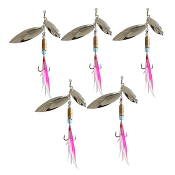 

5 Pcs/Lot Sinking Lifelike Fishing Lure Paillette Tackle Treble Hook Spinner Bait Fish Lure