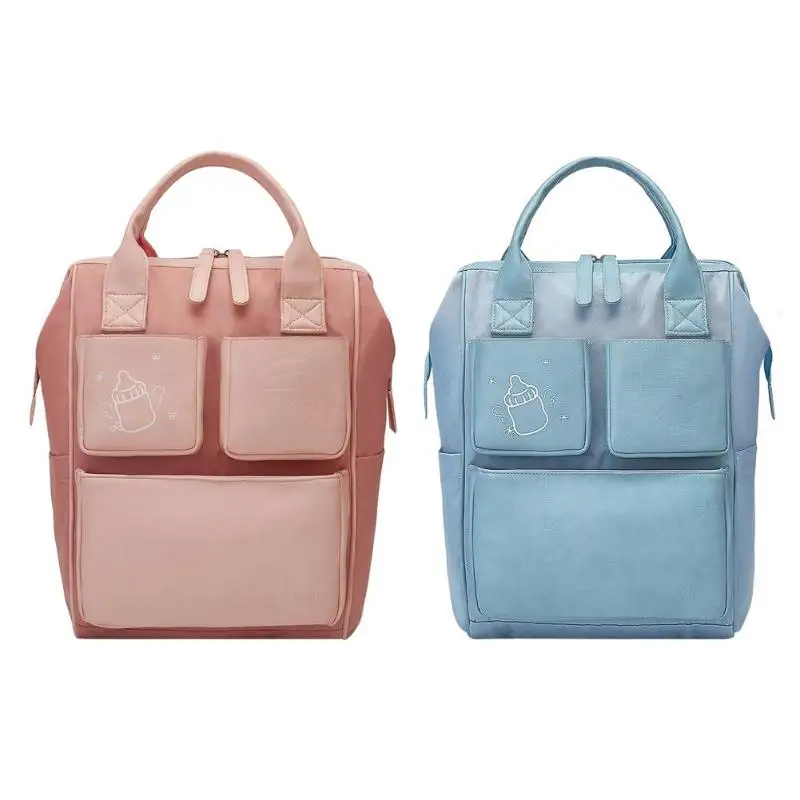 

Solid Diaper Bag Mummy Maternity Nappy Bags Large Capacity Multifunction Outdoor Travel Backpack Designer For Baby Care