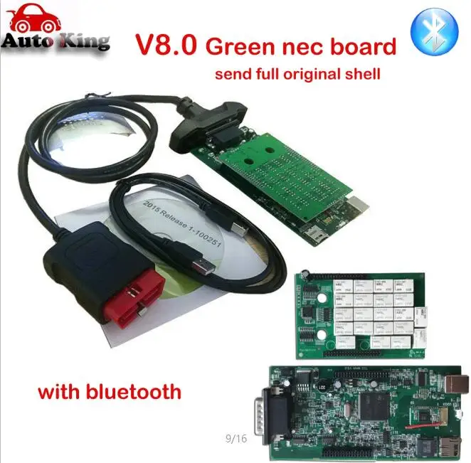 С Bluetooth tcs cdp nec Реле зеленая доска OBD OBD2 OBDII диагностический инструмент vci для грузовых автомобилей - Цвет: with bluetooth