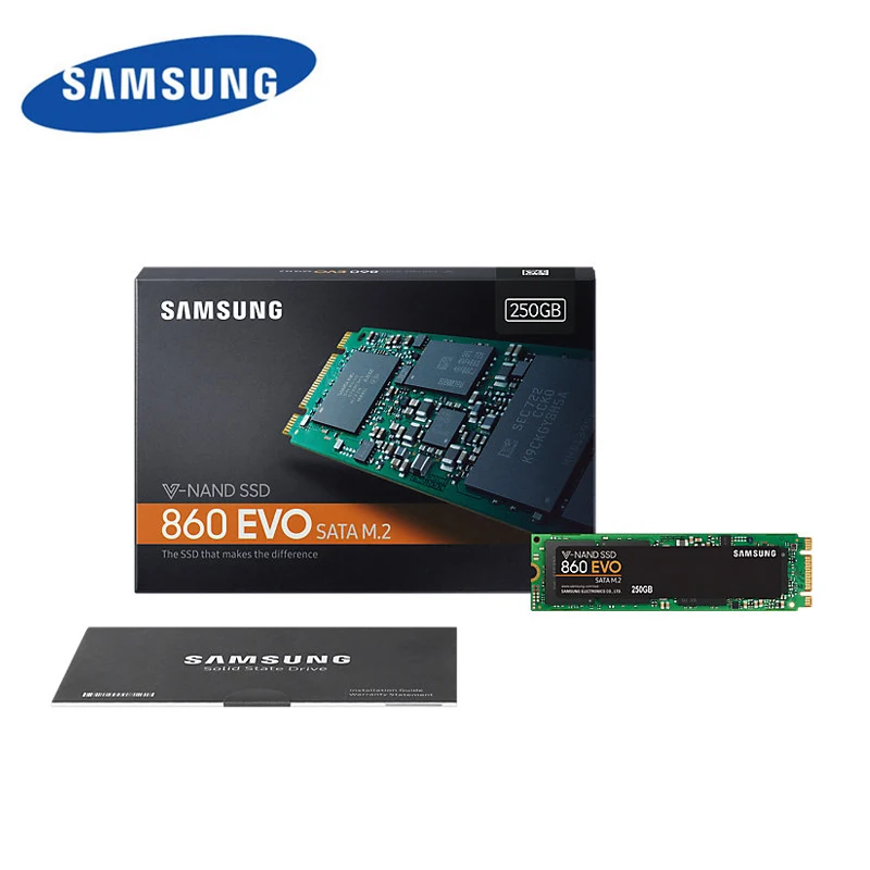 Бренд SAMSUNG SSD M.2 860 EVO 2280 SATA 250GB 500GB Внутренний твердотельный диск HDD M2 ssd 1 ТБ для портативных ПК