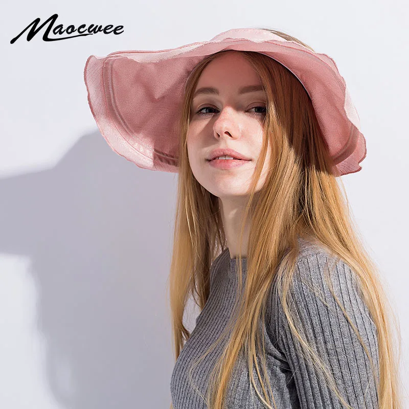Cute Sun Hat Female Beach Hat Wide Brim Straw Visor Hat Cap Summer Hats