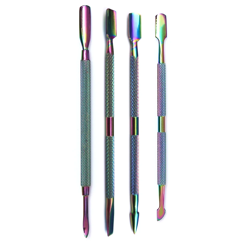 

1Pcs Colorful Stainless Steel Cuticle Pusher Essential Cuticle Dead Skin Pusher Nail Polish Remover Art Tools Pedicure Manicure