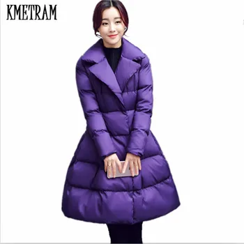 

KMETRAM 2019 Elegant Winter Jacket Women Fashion Temperament Warm Women Parka Big Bowknot Winter Coat Women Manteau Femme HH356