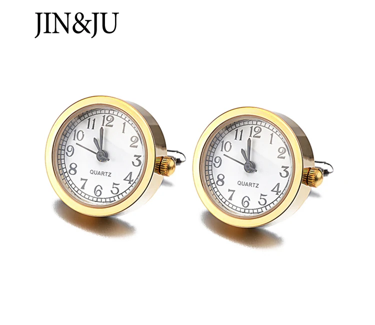 JIN& JU, мужские ювелирные изделия, высокое качество, мужские новые часы, настоящие часы, дизайн с батареей, запонки, машинное ядро, Механические Запонки