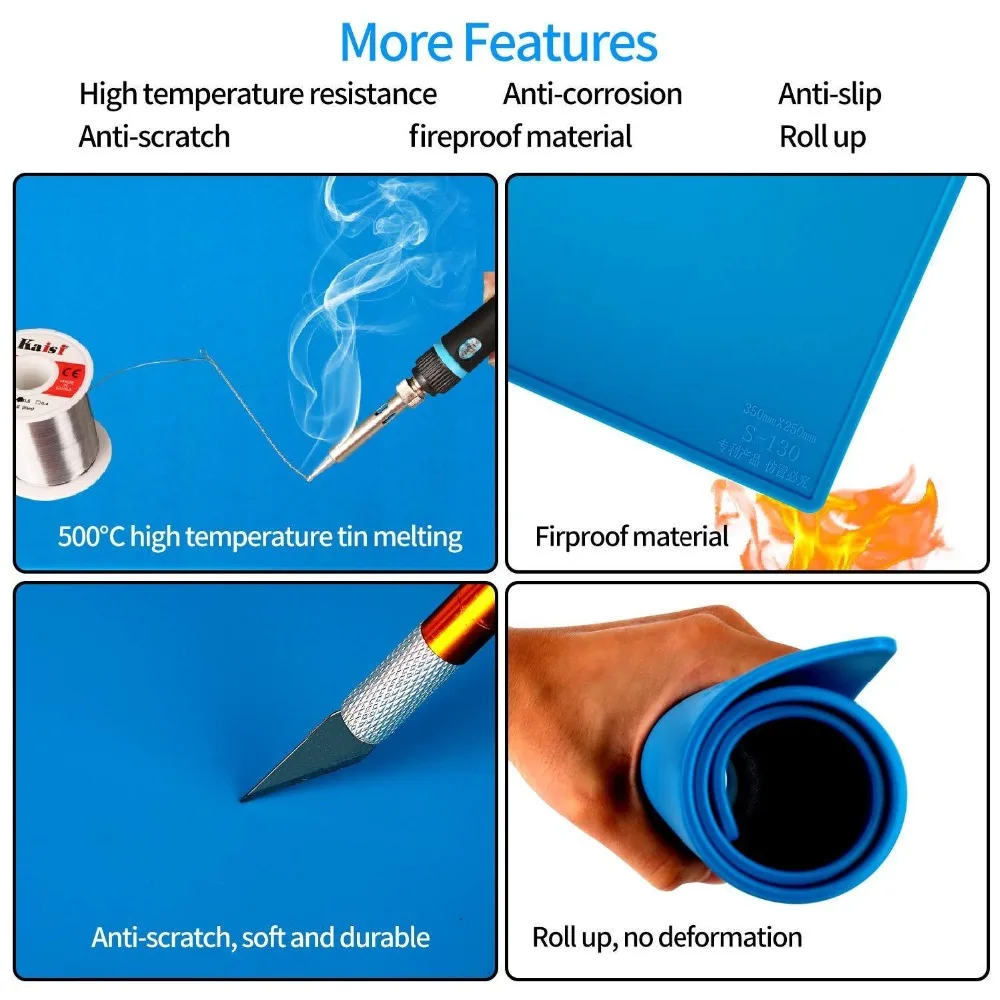 Теплоизоляционный силиконовый коврик Настольный коврик платформа для обслуживания BGA паяльная ремонтная станция инструменты для iPhone XR XS MAX S-130