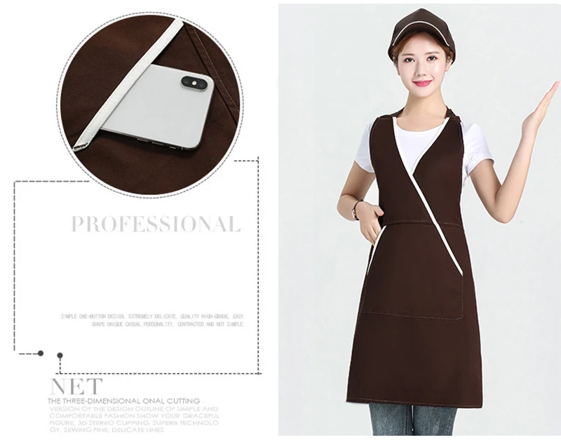 Kitchen tooling milk tea nail shop waiter overalls women fashion cotton33