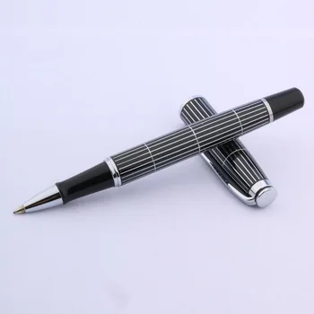 

baoer new gift metal Black circle With SilverTrim Roller ball Pen