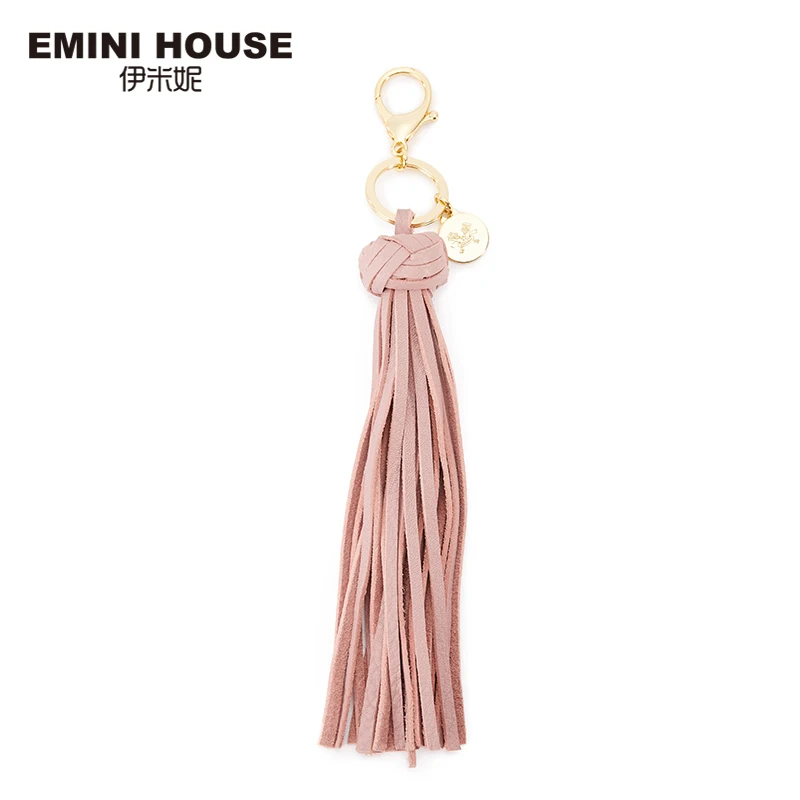 Многофункциональный подвесной мешочек EMINI HOUSE из натуральной кожи с кисточками 6