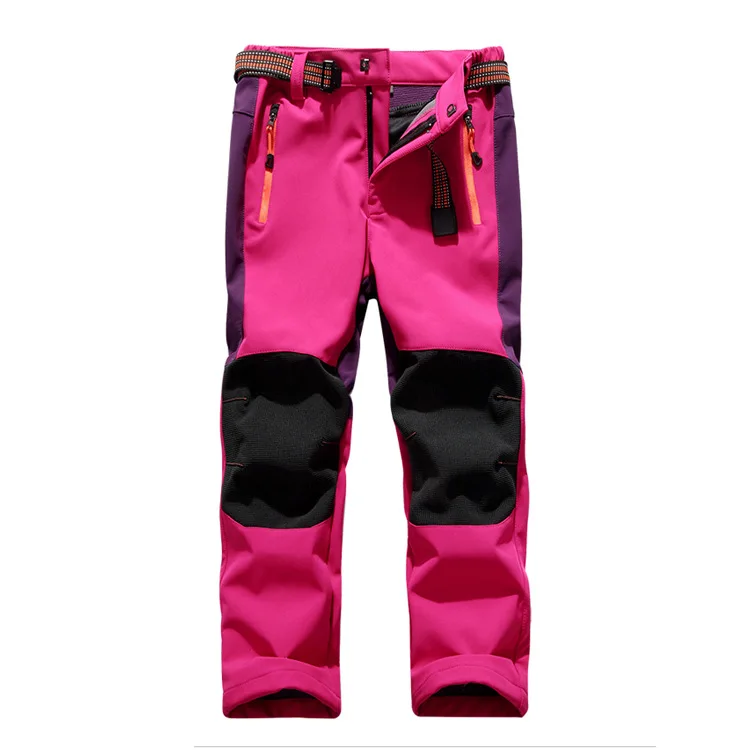 Брендовые водонепроницаемые штаны для мальчиков и девочек; Верхняя одежда для детей; теплые брюки; спортивные брюки для альпинизма для От 5 до 14 лет