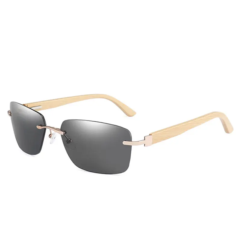 

Vintage Men Rimless Sunglasses Classic Design Bamboo Frame Sun Glasses Retro Women Shades Gafas Oculos de sol UV400 Eyewear