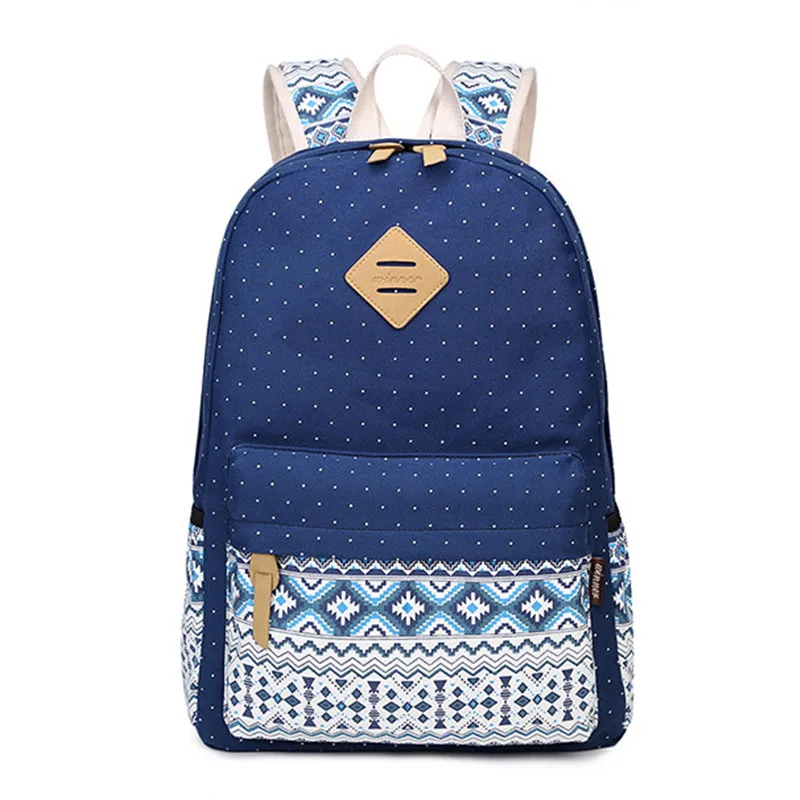 Korean Canvas Printing Backpack Women School Bags for Teenage Girls Cute Bookbags Vintage Laptop Backpacks Female
