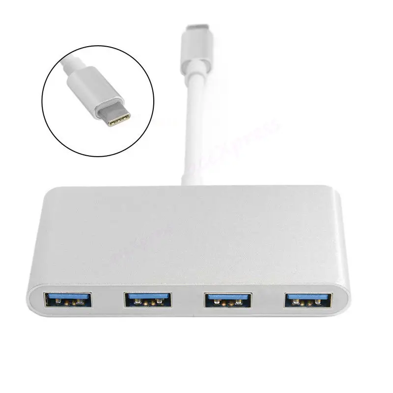 Usb 3,1 Тип с разъемами типа C и Usb 3,0 4 Порты и разъёмы Hub адаптер Usb-C Алюминий