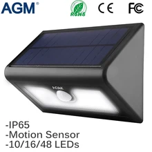 AGM светодиодный солнечный свет, настенный уличный садовый светильник, водонепроницаемый PIR датчик движения, солнечный фонарь, панель, Солнечный свет