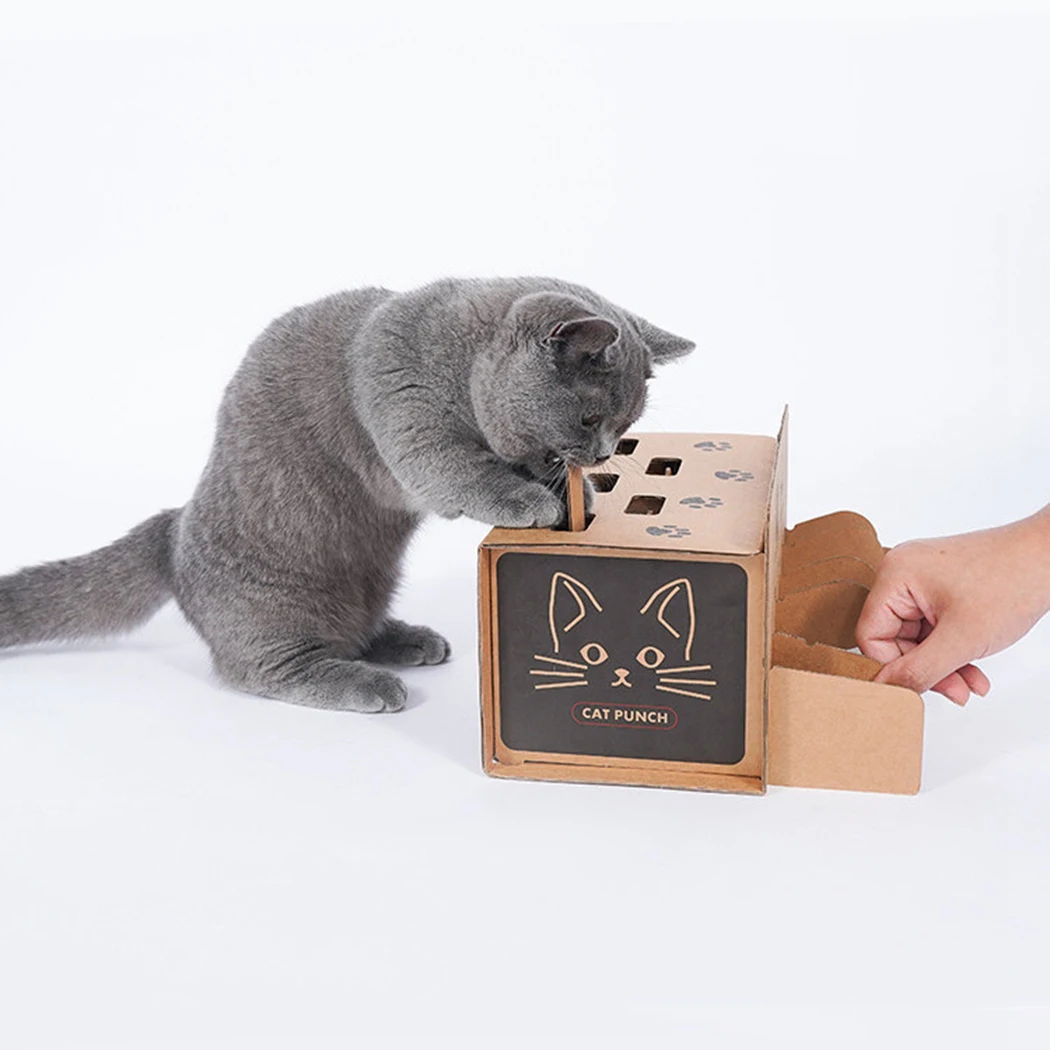 Забавный DIY мышь всплывающая головоломка кошачьи игрушки питомец удар царапина игрушка Интерактивная моль мыши игра игрушка для кошек лечение тренировки