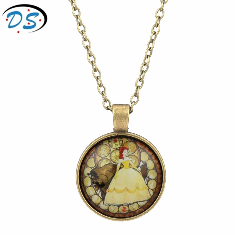 Jewelry of Beauty and the Beast Necklace Glass Dome Princess Choker