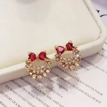 Женские классические серьги-гвоздики с украшением в виде кристаллов и бантиков, изящные серьги-гвоздики, модные ювелирные изделия, женские аксессуары