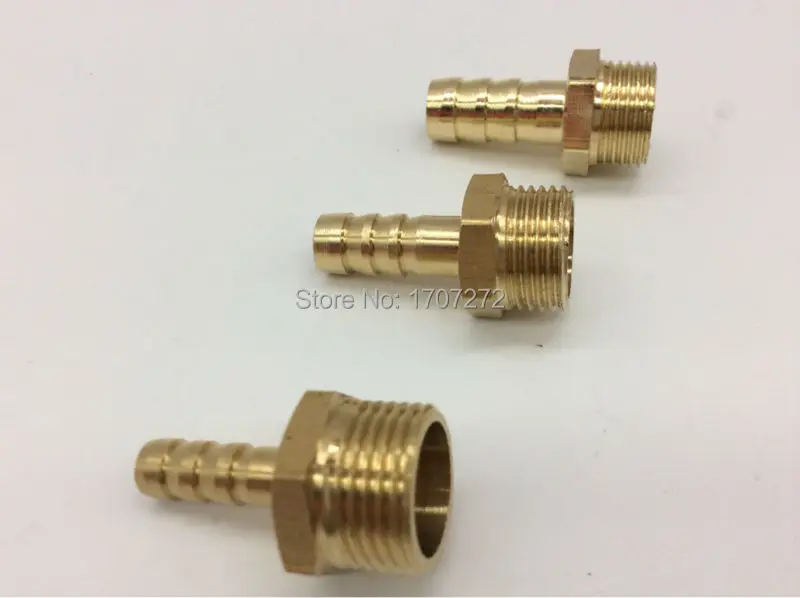 Free Shipping Copper Fitting 6mm/ 8mm/10mm/12mm Hose Barb X 3/8" Inch