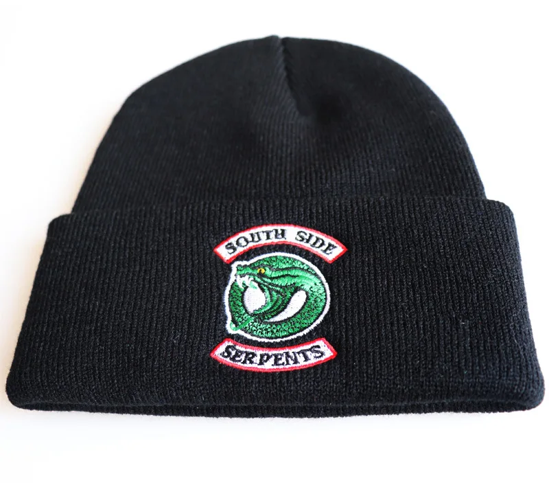 Взрослый ривердейл "South Side serpents" шляпы для косплея шапочка Кепки зимняя вязаная вышивка шляпа теплая куртка с капюшоном в стиле «хип-хоп»