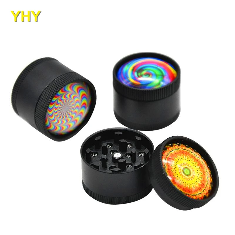 Colorful Pattern Grinder Accessories Pollen Presser Hand Zinc Alloy New Unique Design Easy To Carry Clean Smoking Pipes01