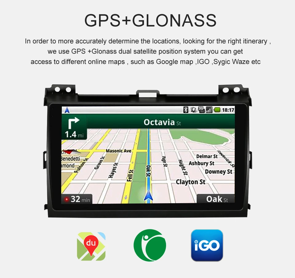 Perfect 9 inch Car Radio DSP For Toyota Land Cruiser Prado 120 LEXUS GX 470 GPS Navi Bluetooth Wifi Video Out Android Multimedia Player 5