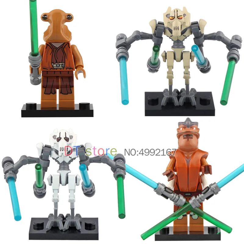 

50Pcs/Lot Legoing Star Wars Figures General Grievous Pong Krell Ithorian Jedi Master Building Blocks Toys For Children Gift C032