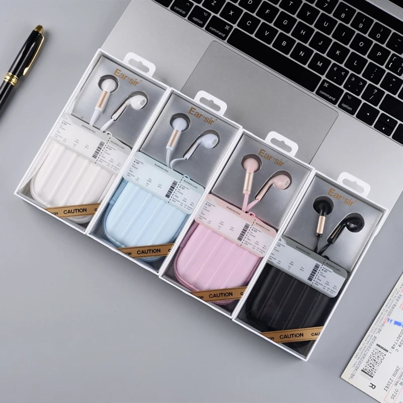 Luxury In-ear Earbuds Wired Earphone Sport Running Stereo Headphones With Earphone Case for Kids Adults Headset For Mobile Phone