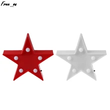 3D Marquee Stars Table Lamp 5 LED Battery Operated Night Light Children's Room Decor