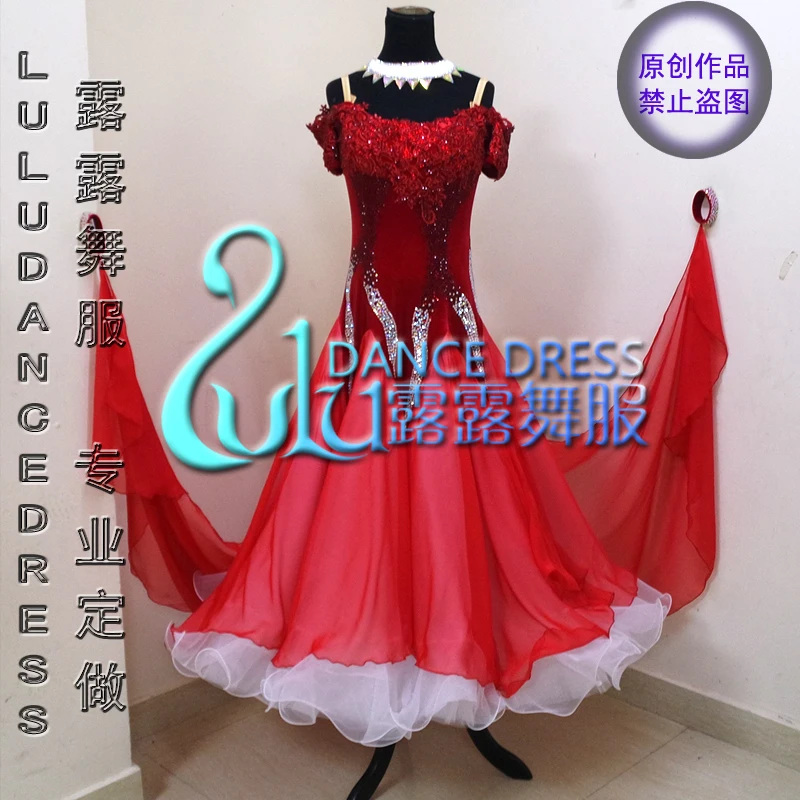 Handmade Dance Dress//Standard Ballroom Competition Dress Modern Waltz Tango