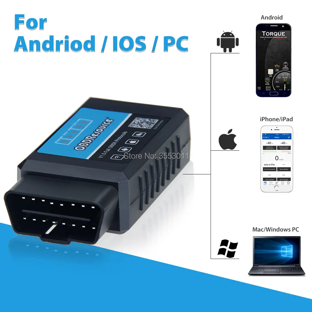 ELM327 OBD2 Wi-Fi V1.5 ELM 327 PIC18F25K80 12V автомобильный диагностический инструмент OBD II адаптер автоматический считыватель кода для BMW Mercedes Vag Porsche