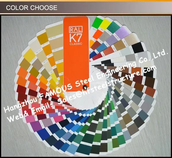 color sheet chart RAL