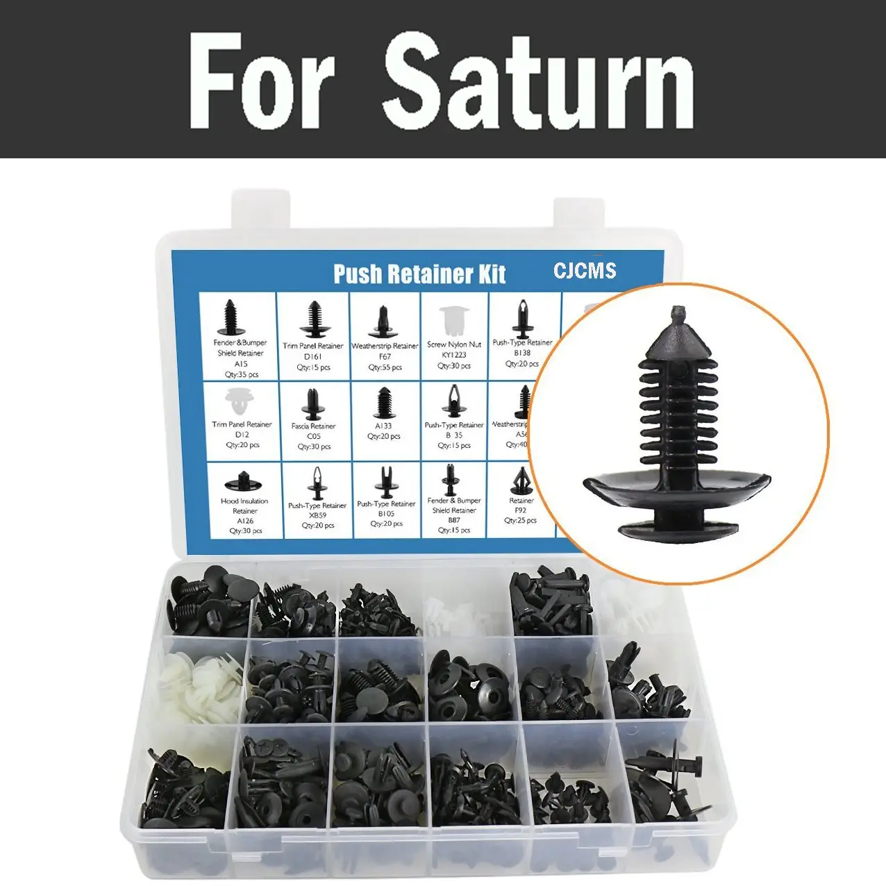415pcs Car Retainer Clips&ampPlastic Fasteners Kit - 18 Sizes Auto Push Pin Rivets Set For Saturn Astra Aura Ion Outlook Sky Vue |