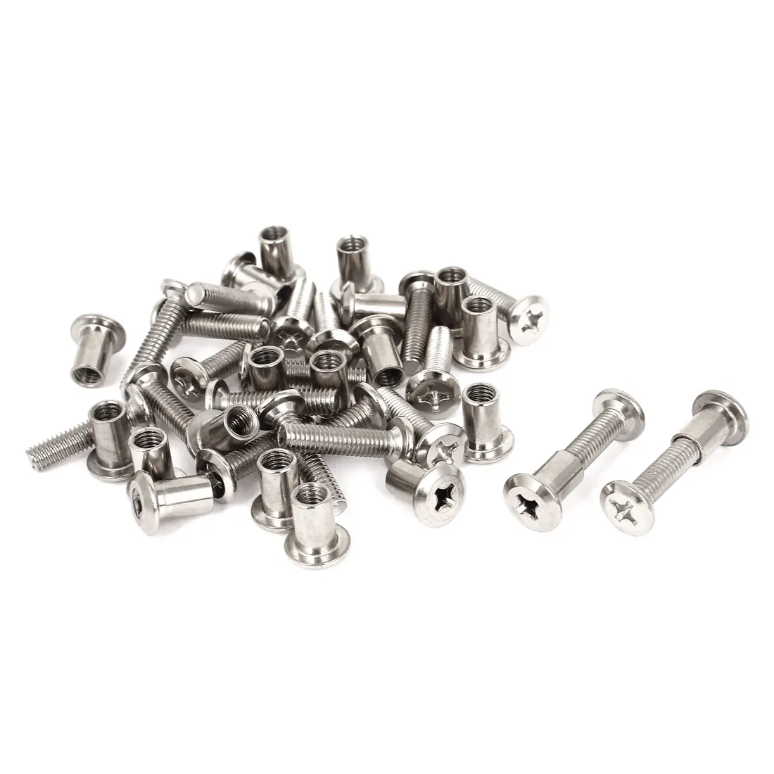 uxcell 12sets/10sets M6 Barrel Nuts Dowel Nut Fixing Screws Set