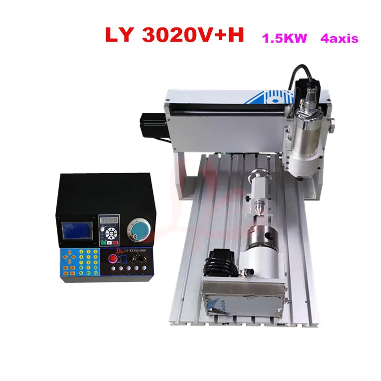

Ship from EU, tax free Small engraving machine medals CNC Router 3020 1500W 3020V+H 1.5KW 4 axis for metal wood