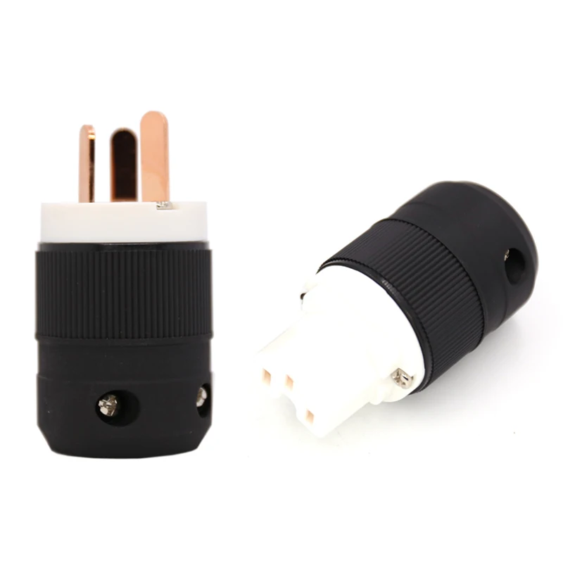 Hi-End латунь AU сетевой разъем Мужской Латунный Соединительный шнур 3 Pin HiFi AMP CD плеер