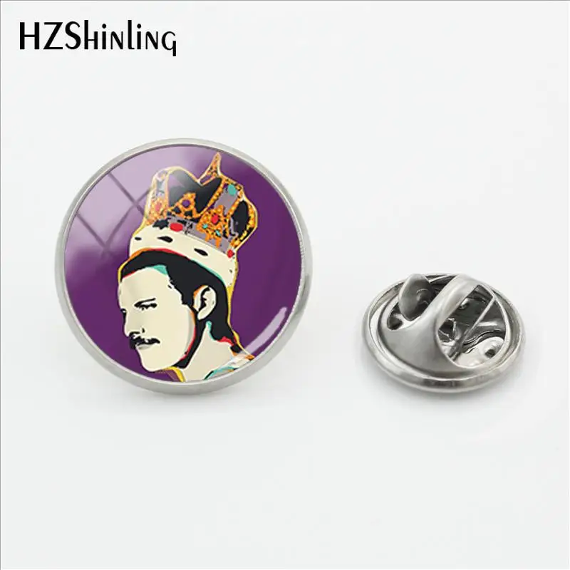 

2018 New Freddie Mercury Pin Rock Star Pop Art Lapel Pin Glass Cabochon Jewelry Hand Craft Stainless Steel