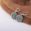 Ajogem cristal vert boucles d'oreilles pour femmes noir strass tournesol boucles d'oreilles goutte Vintage boucles d'oreilles bijoux cadeau ► Photo 3/6