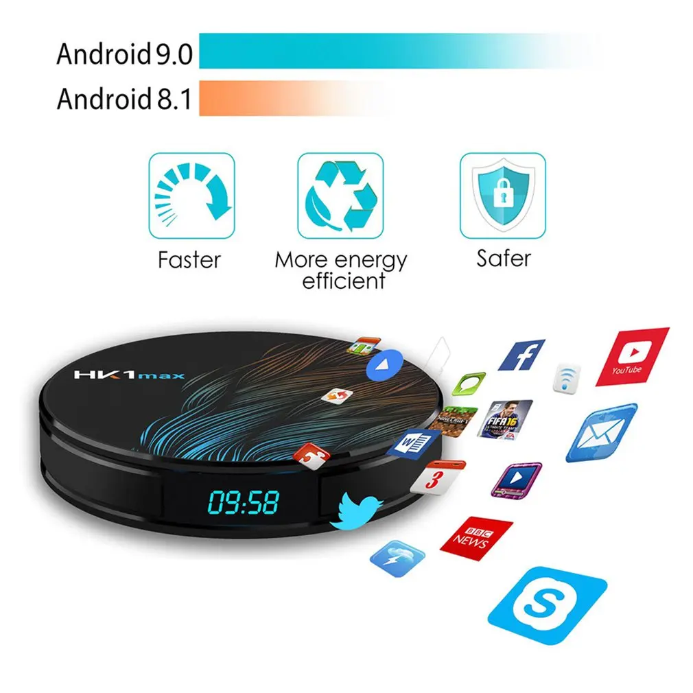 

HK1MAX Smart tv box Android 9.0 2.4G/5G Wifi BT 4.0 RK3328 Quad Core 4K 1080P Full HD hk1 max Set-Top Box Netflix KD Player