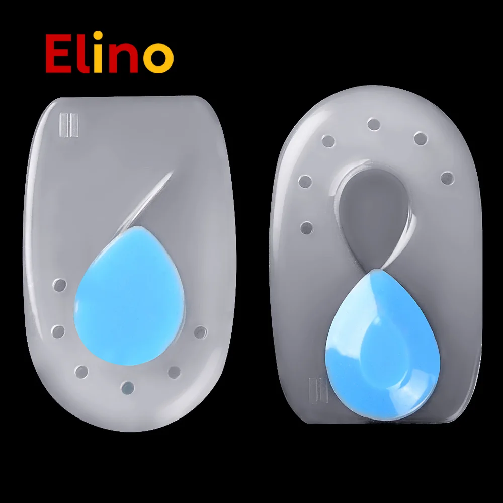 Съемные силиконовые гелевые подушечки для пятки Elino корректирующая стелька