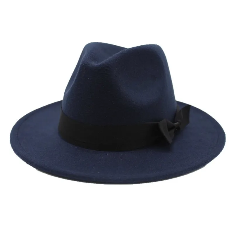 OZyc 2018new Весенняя фетровая шляпа с широкими полями для мужчин и женщин винтажные джазовые шляпы Модные звезды шерсть фетровая шляпа унисекс черная фетровая котелок Трилби