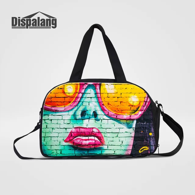 Dispalang Men Travel Bags Carron On Luggage Handbag Cool Wall Face Dispalang Men Travel Bags Carron On Luggage Handbag Cool Wall Face Printing Duffle Male Sporty