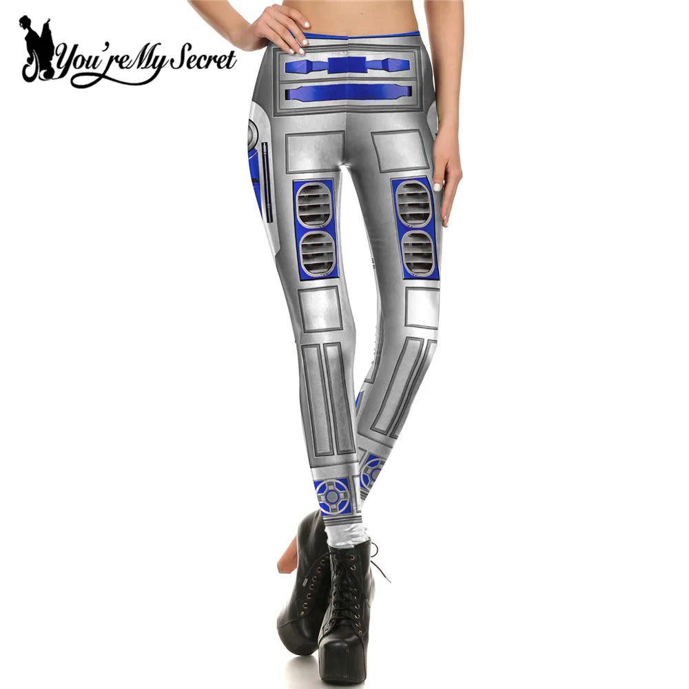 [You're My Secret] Модные Синие леггинсы со Звездными войнами женские леггинсы с принтом комикс Косплей тонкие леггинсы для девочек Femme Mujer фитнес