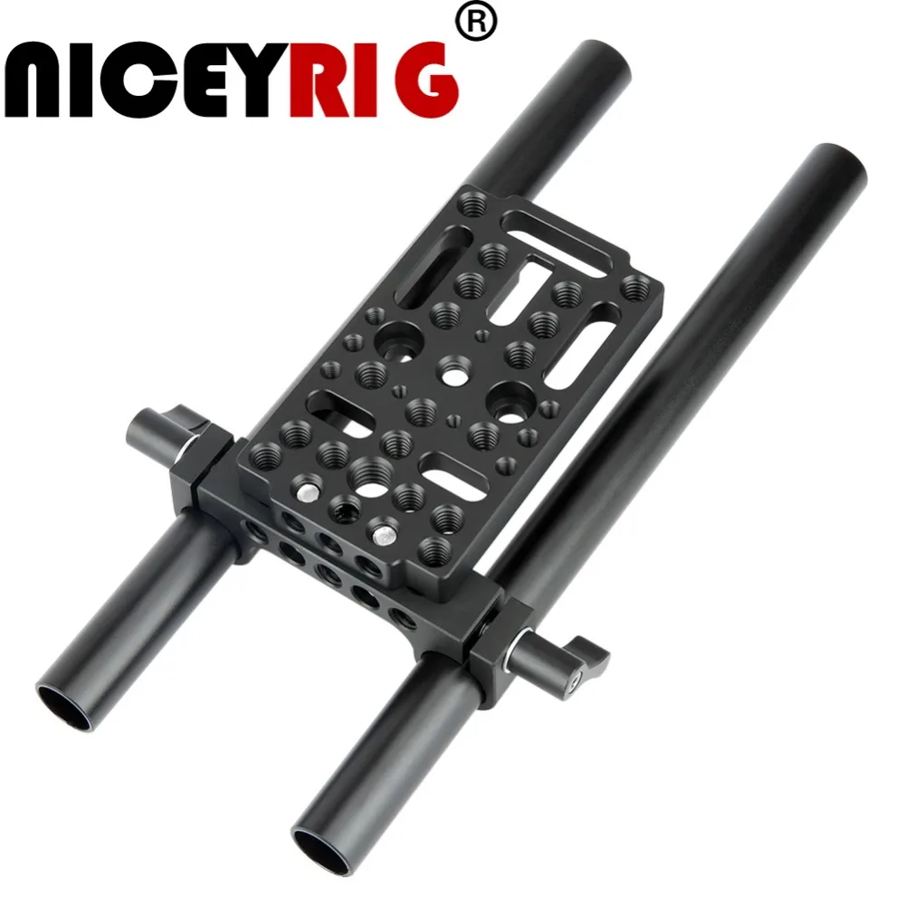 NICEYRIG Cheese Mounting Plate with 15mm Rod Clamp for DSLR Support System Batteries Converter Boxes 
