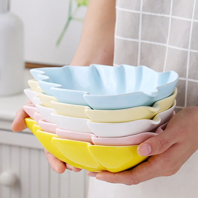 

Ceramics Tableware Set Salad Plates Fruit Dishes Sauce dish Maple Leaf Tray Pasta Fruit Container Hotel Suppliers 5pcs/set