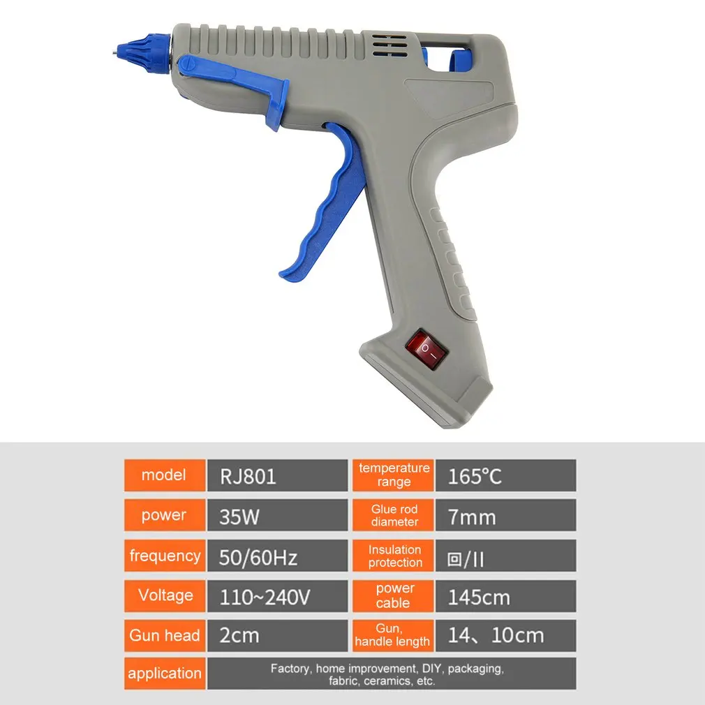RJ серия термоплавкий клеевой пистолет с клеевым стержнем для DIY ручной работы, инструменты для ремонта игрушек, электрические термоклеевые пистолеты