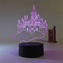 Замок Design3D светодио дный лампа ночник 7 цветов Изменение для детей Рождественский праздник подарок Главная столик декоративный визуальный