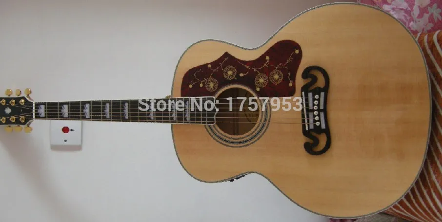 

Factory custom shop 2017 Newest J 200 Deluxe guitar Standard Veneer spruce top Acoustic Guitar With Fishman EQ Free shipping 86