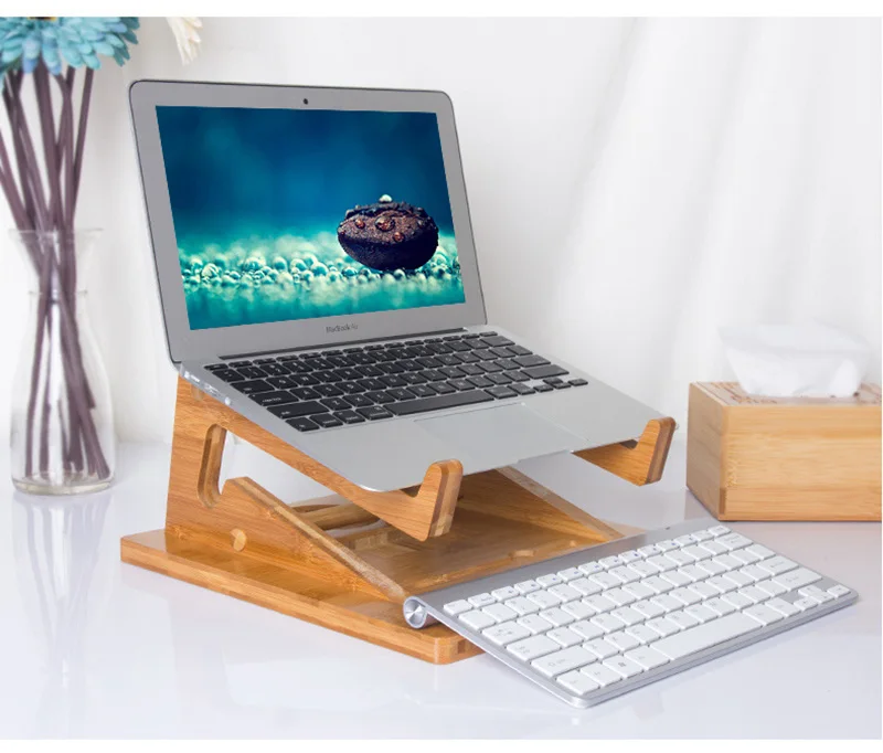 Arvin увеличенная высота охлаждающая бамбуковая подставка для ноутбука для Macbook Air Pro retina вертикальный кронштейн для 15-дюймового ноутбука