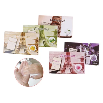 

Soap Paper Washing Hand Bath Clean Scented Slice Sheets 25pcs Disposable Boxe Soap Portable Mini Paper Soap for Outdoor Travel