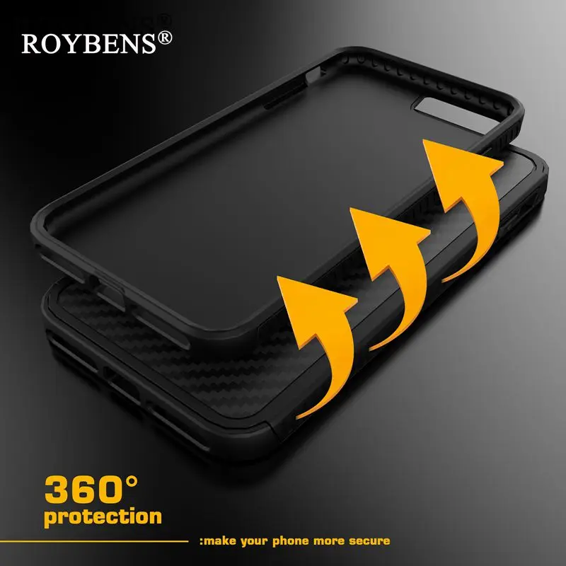 Roybens для Apple iPhone 7 Чехол из углеродного волокна противоударный сверхпрочный